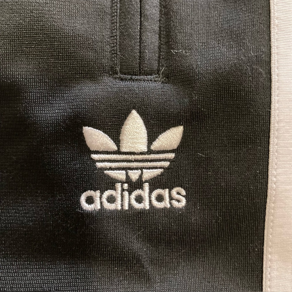 ADIDAS Mens Sz M Joggers Jogging Training Pants Black w/ White Stripes Stretch - Picture 10 of 13